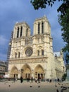 Evening Sun on Notre Dame Cathedral, Ile de la Cite, Paris, France Royalty Free Stock Photo