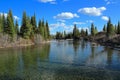 Grand Teton National Park, Cottonwood Creek at the South End of Jenny Lake in Evening Lake, Wyoming, USA Royalty Free Stock Photo