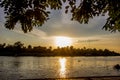 Evening sun at Tha Chin riverMaenam Tha Chin,Nakhon Pathom,Thailand