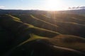Aerial of Green Hills at Sunset in Tri-Valley, California Royalty Free Stock Photo
