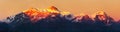 Evening sunset Annapurna range Nepal Himalaya mountain Royalty Free Stock Photo