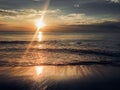 Evening sunset on the beach. Can be use as background.