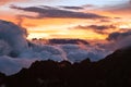 Evening sunset cloudscape view from Peruvian Andes Royalty Free Stock Photo