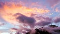 Evening sunset cloudscape view from Peruvian Andes Royalty Free Stock Photo