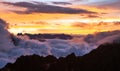 Evening sunset cloudscape view from Peruvian Andes Royalty Free Stock Photo
