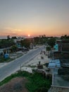 Evening sunset in Indian rural street