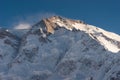 Evening sunset light over Nanga Parbat view from Fairy meadow, Himalaya mountains range in Pakistan