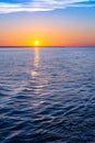 Evening sunset over sea horizon Royalty Free Stock Photo