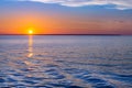 Evening sunset over sea horizon Royalty Free Stock Photo