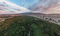 Evening sunset over Sofia city, Bulgaria Royalty Free Stock Photo