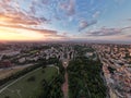 Evening sunset over Sofia city, Bulgaria Royalty Free Stock Photo