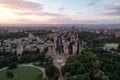 Evening sunset over Sofia city, Bulgaria Royalty Free Stock Photo