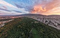 Evening sunset over Sofia city, Bulgaria Royalty Free Stock Photo
