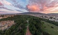 Evening sunset over Sofia city, Bulgaria Royalty Free Stock Photo