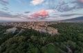 Evening sunset over Sofia city, Bulgaria Royalty Free Stock Photo