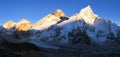 Mount Everest sunset panoramic view