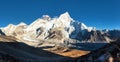 Evening sunset panoramic view of mount Everest Royalty Free Stock Photo