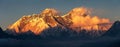 Evening sunset red colored view of Everest Royalty Free Stock Photo