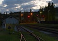 Evening and sunset in station Okrisky