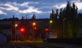 Evening and sunset in station Okrisky