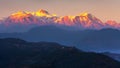 Evening, sunset view of mount Annapurna range Royalty Free Stock Photo