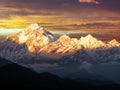 Evening sunset view of mount Dhaulagiri, Himalayas, Nepal Royalty Free Stock Photo