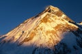 Evening sunset view on top of Mount Everest Royalty Free Stock Photo