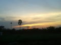 Evening sunset view in village of india
