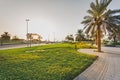 Peoples walking through under ground walkway in abudhabi corniche Royalty Free Stock Photo