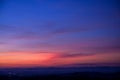 Evening time of panorama mountain under dramatic twilight sky and cloud. Nightfall Silhouette mountain on sunset Royalty Free Stock Photo