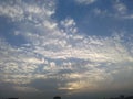 Evening time sunset time view from terris some sort of clouds and sky and sunset Royalty Free Stock Photo