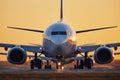 Evening traffic at airpot