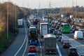 Evening traffic jam on British motorway M1