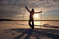 Evening traing ski Royalty Free Stock Photo