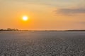 In the evening The tree leaves the gargoyle and sunshine on the dry land until the El Nino phenomenon. Greenhouse effect Global Royalty Free Stock Photo