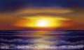 Evening tropical sea wallpaper, vector