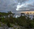 Evening twilight at the lake of Ladoga