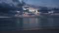 Evening twilight on a sandy tropical beach.