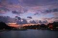 Evening twilight on a tropical island paradise Royalty Free Stock Photo