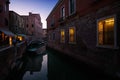 Evening in Venice. Bridges and canals of the old city. Italy Royalty Free Stock Photo