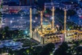 Evening view of Akhmad Kadyrov Mosque officially known as The Heart of Chechnya in Grozny, Russ