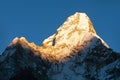 Evening view of Ama Dablam, Nepal Himalayas mountains Royalty Free Stock Photo