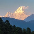 Evening view of Ama Dablam, Nepal Himalayas mountains Royalty Free Stock Photo
