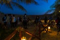 Evening view of Bedouin camp Lahbab desert Dubai UAE