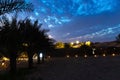 Evening view of Bedouin camp Lahbab desert Dubai  UAE Royalty Free Stock Photo