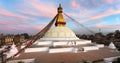 Evening view of Bodhnath stupa - Kathmandu - Nepal Royalty Free Stock Photo