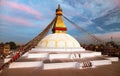 Evening view of Bodhnath stupa - Kathmandu Royalty Free Stock Photo