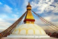 Evening view of Bodhnath stupa - Kathmandu - Nepal Royalty Free Stock Photo