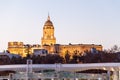 Evening view of a cathedral in Malaga Royalty Free Stock Photo