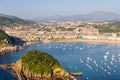 Evening view of the city and Concha Bay. San Sebastian, Basque Country, Spain Royalty Free Stock Photo